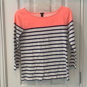 Jcrew blue and white stripped tee